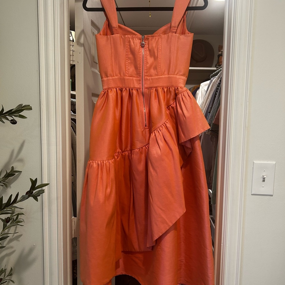 CeliaB Coral Ruffle Midi Dress - Picture 5 of 5